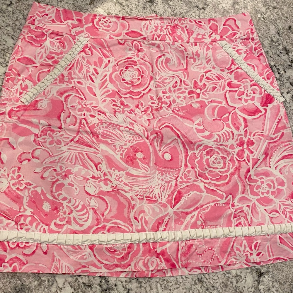 Lilly Pulitzer Skirt Pink Floral Size 4